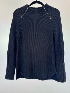 Black Banana Republic ribbed sweater w zippers - XS